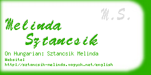 melinda sztancsik business card